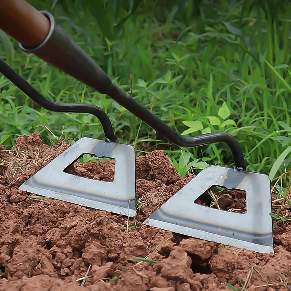Handheld Hollow Hoe Sharp Thickened Agricultural Weeding Hoe Garden Weeding Hoe for Backyard Weeding Loosening Farm Planting 5