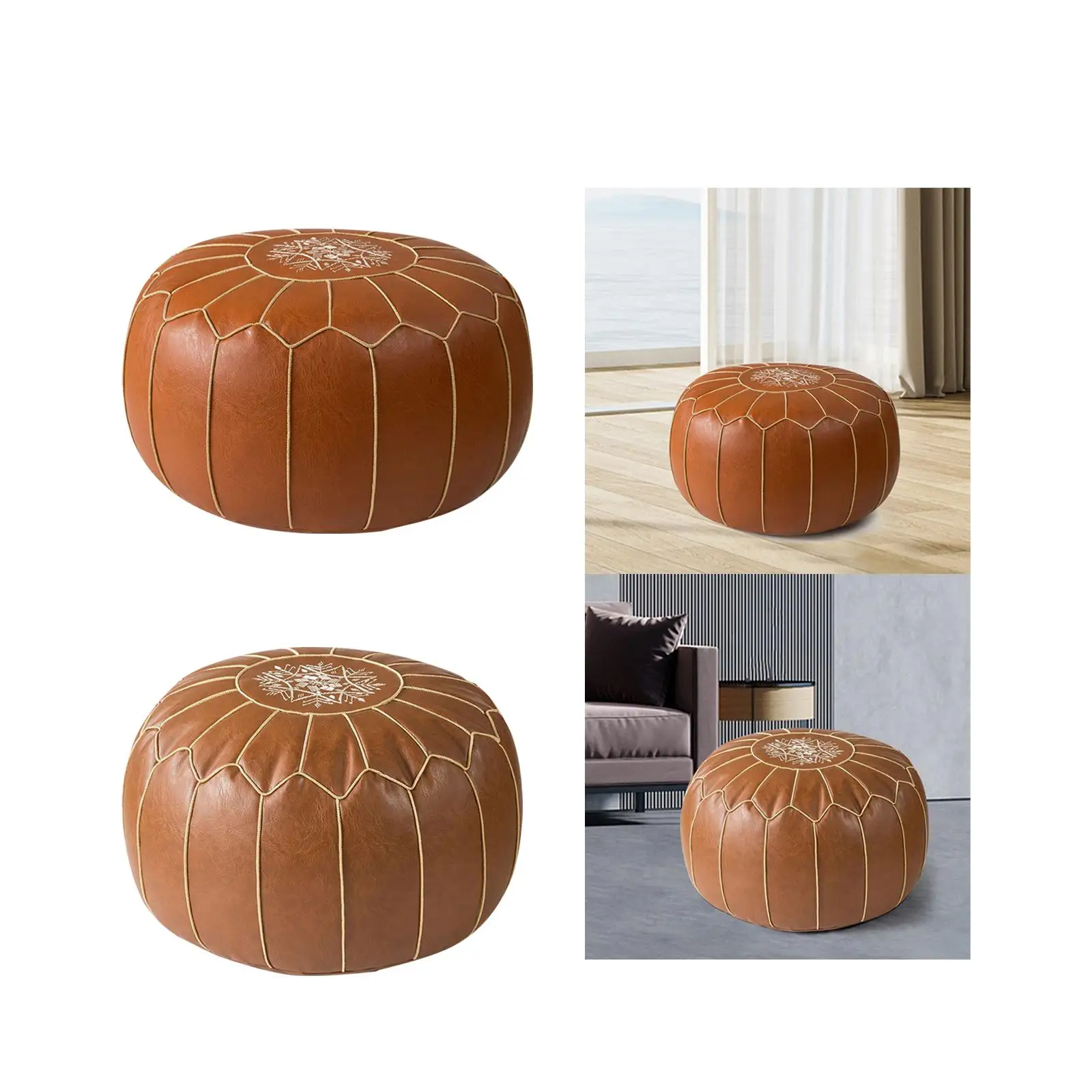 Unstuffed Pouf Cover under Desk Bedroom Decor Foot Rest Cover Large Embroider Craft Foot Rest Patio Seat Cover Footstool Cover
