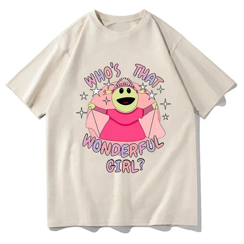 

Nanalan Mona Who's that Wonderful Girl T Shirt Men Fashion Hip Hop T-shirt 100% Cotton Oversized Short Sleeve T-shirt Streetwear