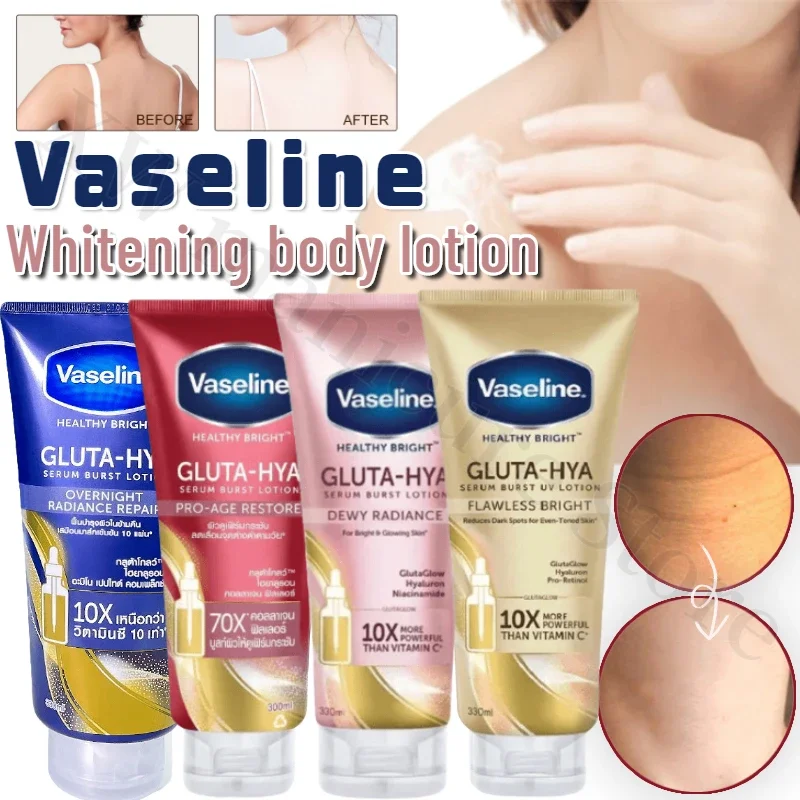 Vaseline Glutamine Whitening Body Lotion Highly Concentrated Niacinamide Hyaluronic Acid Brightens Skin Deeply Hydrating 330ml skyn future377 whitening and moisturizing chicken skin vaseline body lotion niacinamide brightening skin lotion 200ml