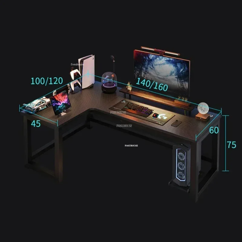 Creative Corner Computer Desks Double Table Internet Cafe Gaming Desk Home Bedroom Wooden Study Table European Office Furniture