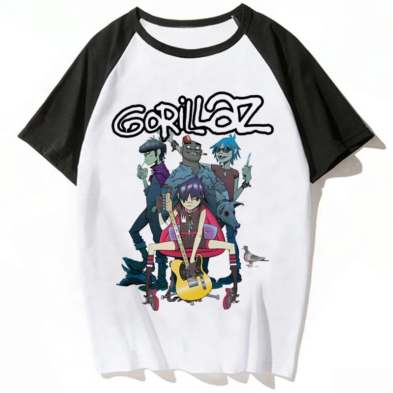 Gorillaz T-Shirt Uomo Estetica 2022 Maglietta Bianca T-Shirt Anime Manga