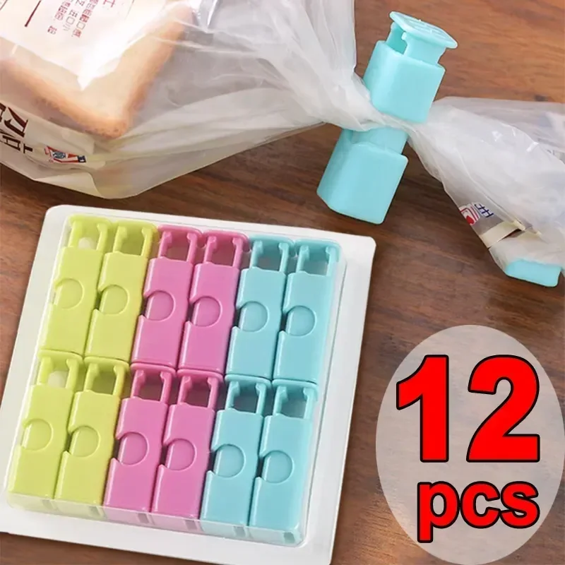 

Kitchen Clips Bread Tool Clamp Fresh Clips Sealing Bag Bags Vegetable 1-12pcs Grain for Storage Bag Food Spring Snack Sealer