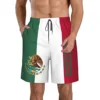 2023 Summer Polyester Mexico Country Flag 3D Printed Men's Board Shorts Beach Pocket Running Summer Pants 2