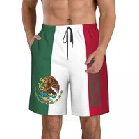 2023 Summer Polyester Mexico Country Flag 3D Printed Men's Board Shorts Beach Pocket Running Summer Pants 2