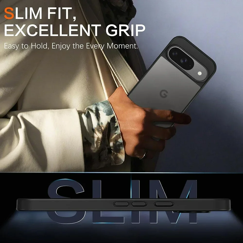 Enhanced Shockproof Military Grade Case - Transparent Black Matte Hybrid Cover