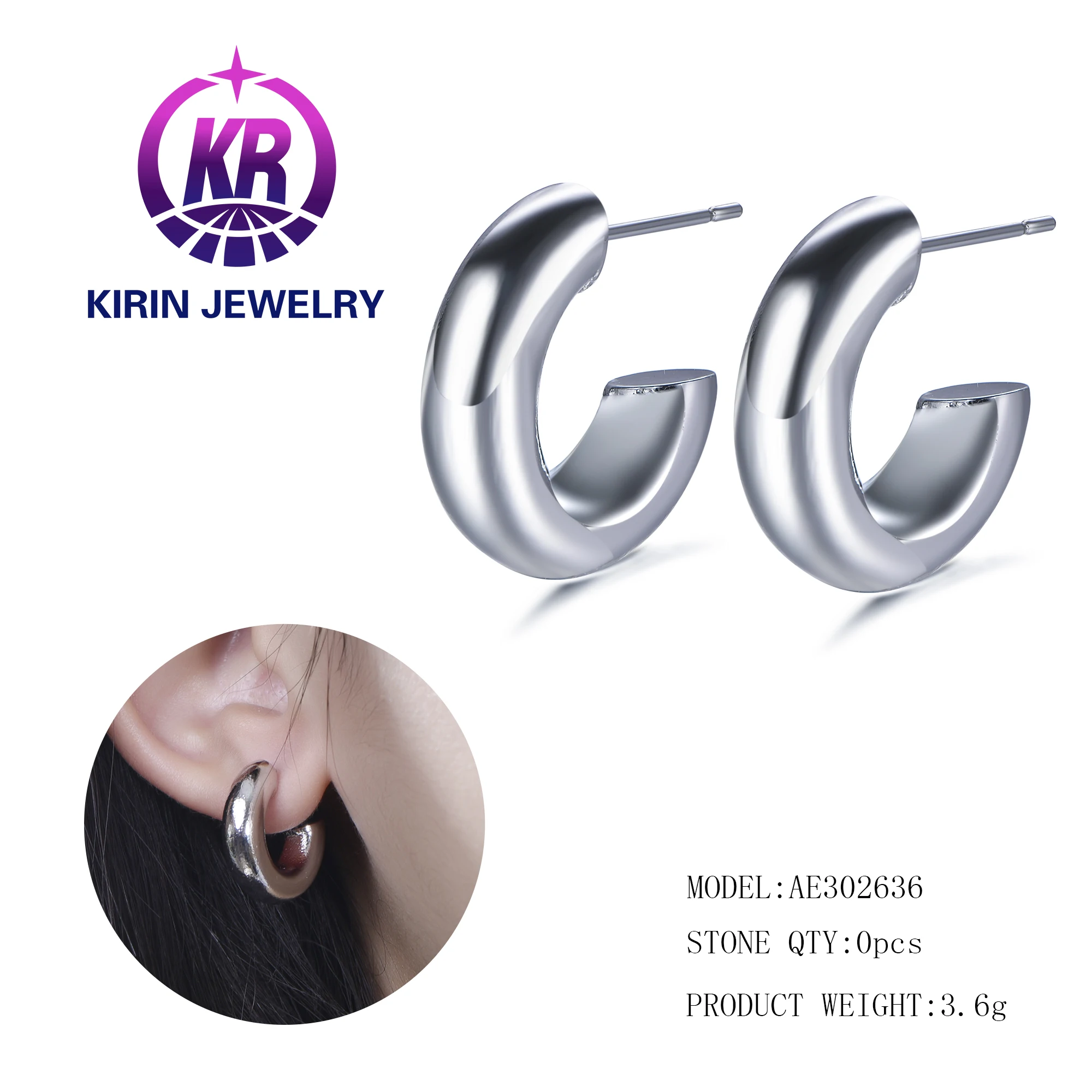 

KOSE Dainty 14K Gold Silver Big Large Hoop Earrings For Women Girls Sensitive Ears Fashion Round Circle Huggie Hypoallergenic