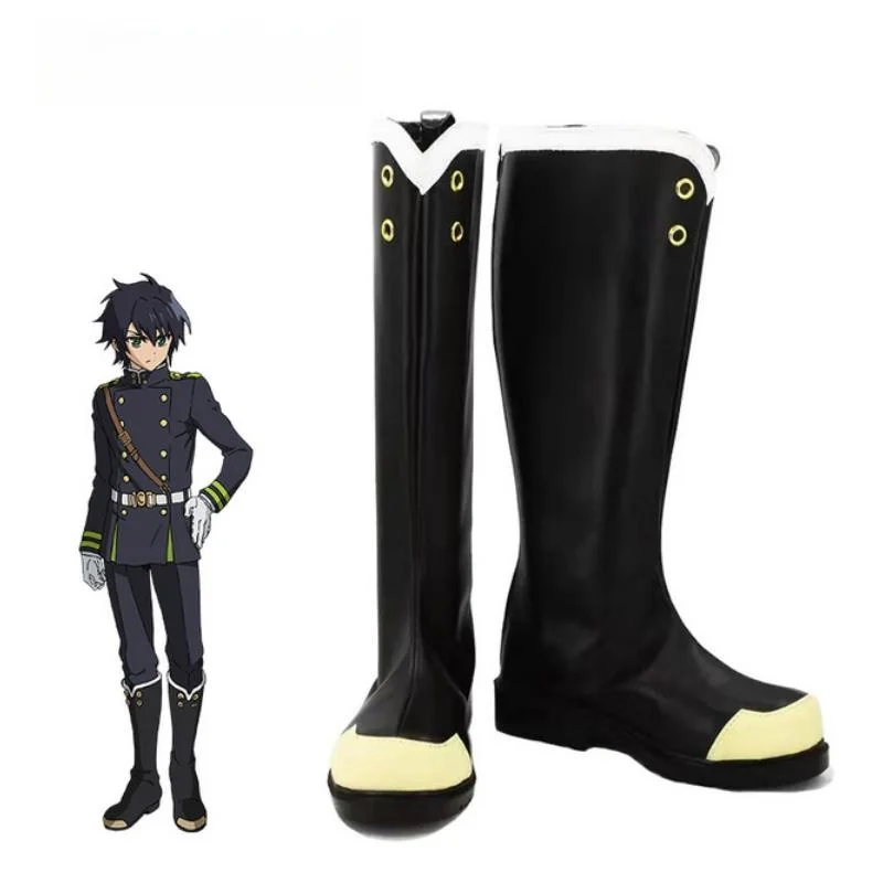 

Seraph of the end Yuichiro Hyakuya Soldier Cosplay Shoes Boots Halloween Carnival Cosplay Costume Accessories Custom-Made