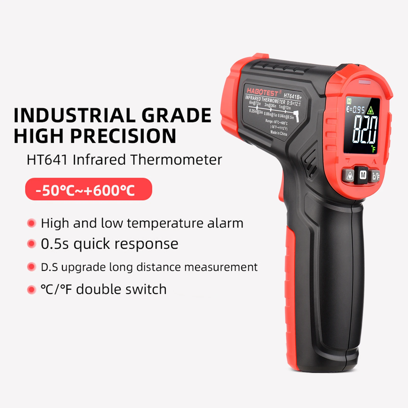 HABOTEST HT641A+ Infrared Thermometer -58~752 Non-contact