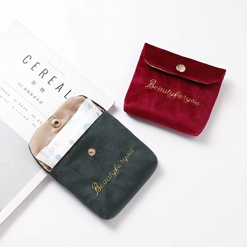 1Pcs Girl Cute Towel Storage Bag  Pad Pouch Women Bag Makeup Organizer for Coin Purse Lipstick Headphone Travel  Accessories