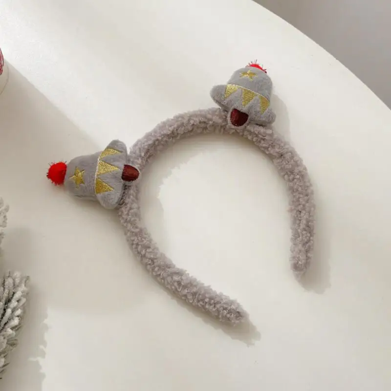 Christmas Hair Accessories Not Stuck Plush Headwear Holiday Net Red Hair Accessories Butlers Ear Plastic/resin Hoop