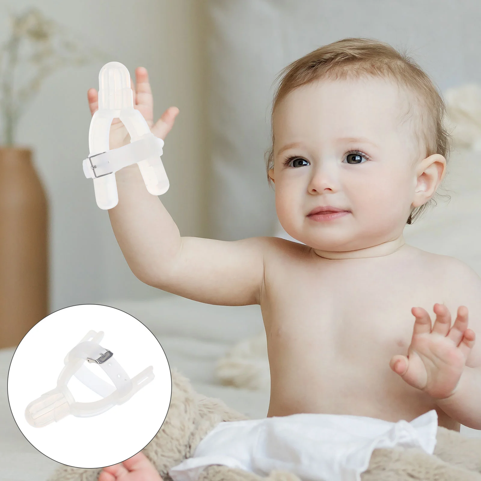 

2pcs Thumb Guard Silicone Finger Protector Adjustable Wearable Anti Bite Cover Forefinger to Stop Infant Babies Finger