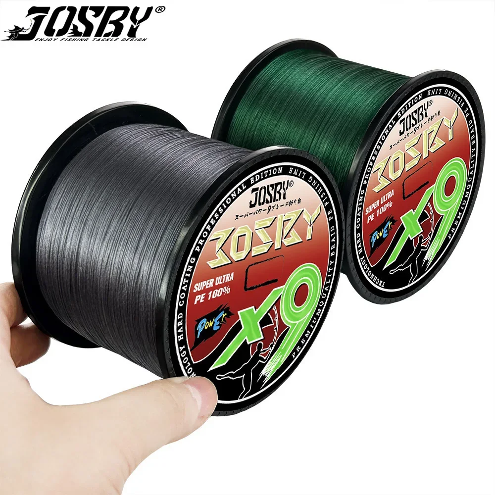

JOSBY Фирменная многонитевая рыболовная леска X9, 9 нитей, 300 м, 500 м, 1000 м, 100 м, прочная гладкая плетеная 100% полиэтиленовая морская леска для рыбалки