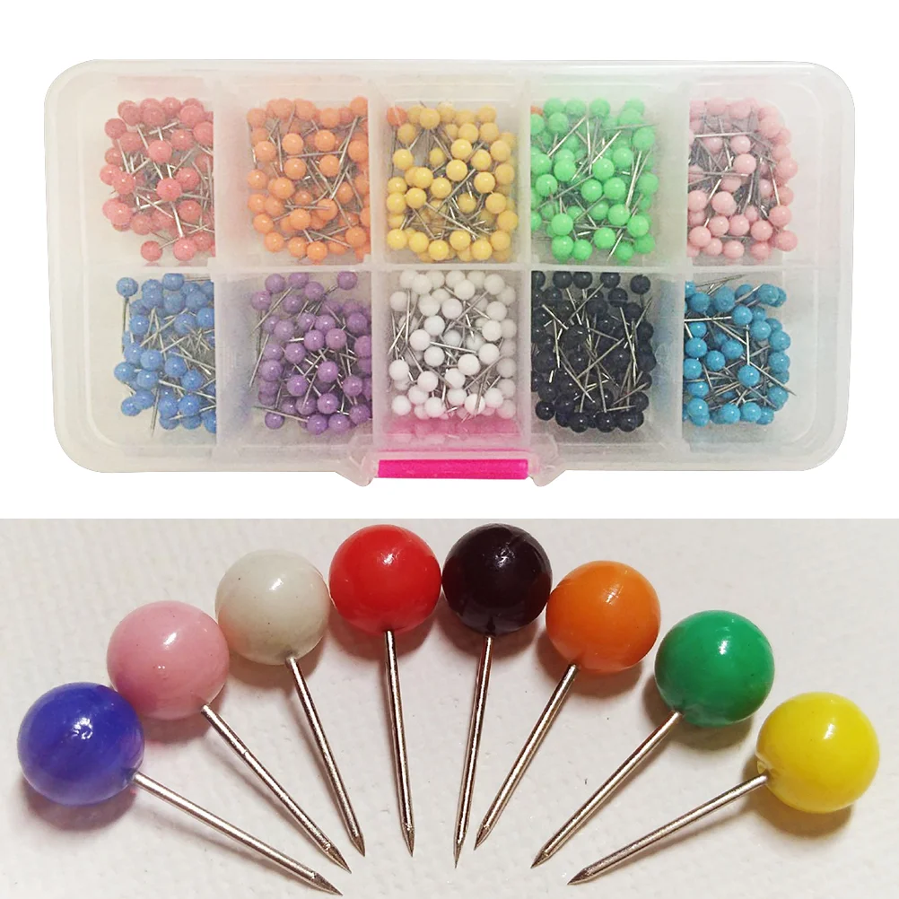 500pcs Push Pin World Map DIY Wall Fixing Accessory Paper Pin Round Push Corkboard Thumbtack push pins