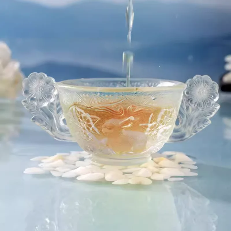 

Креативная старинная стеклянная декоративная чаша ручной работы с животными красивый подарок чашка с пандой цветок кролик украшения статуэтка кошки