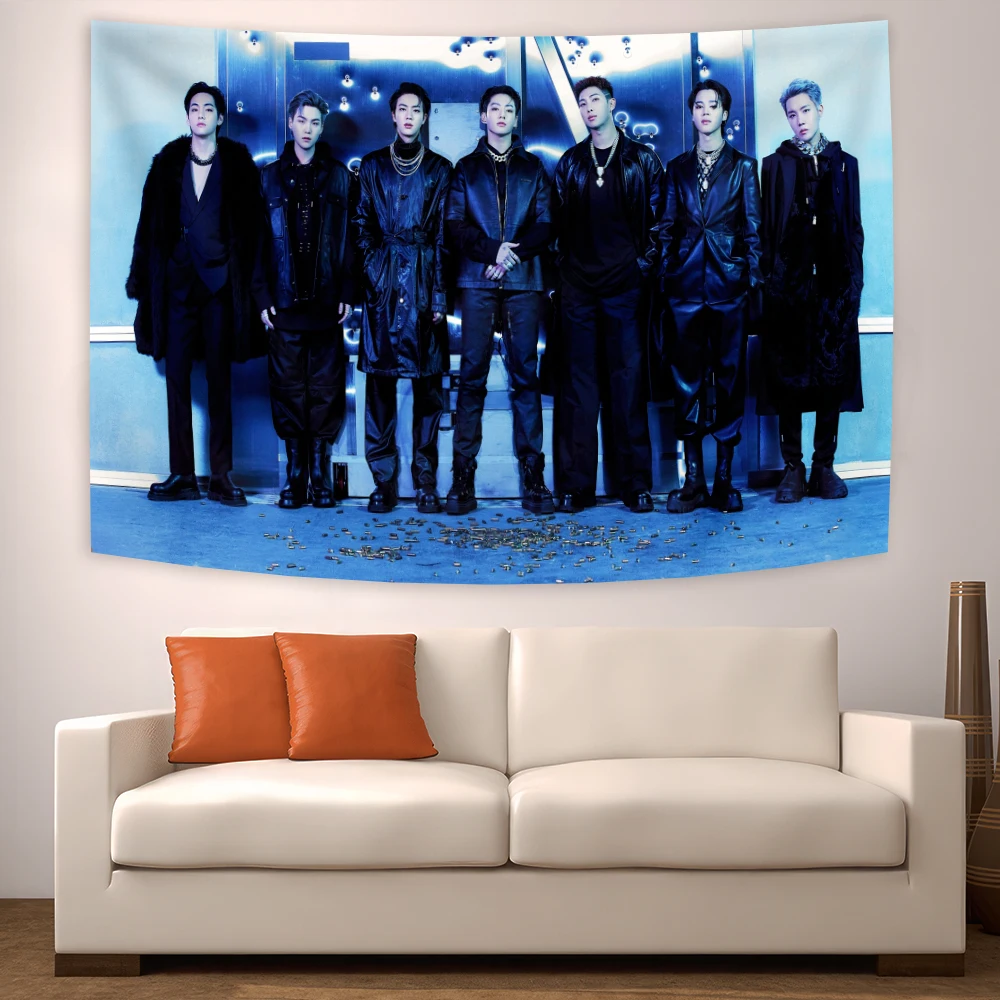 

Kpop Korean Boys Tapestry Bar Cafe Posters Wall Aesthetic Decorative Art Home Decoration Sleeping Pad Wall Carpets Dorm Decor