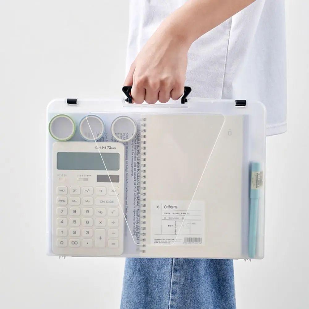 

Portable A4 File Box Document Case Simple Durable a4 File Storage Box Folder Transparent a5 Organize The Box Desk Organization