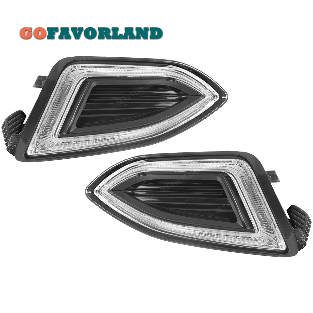 

Pair Front Left Right Side Bumper DRL Fog Light Plastic FO2520192 FO2521192 For Ford Edge 2015 2016 2017 2018