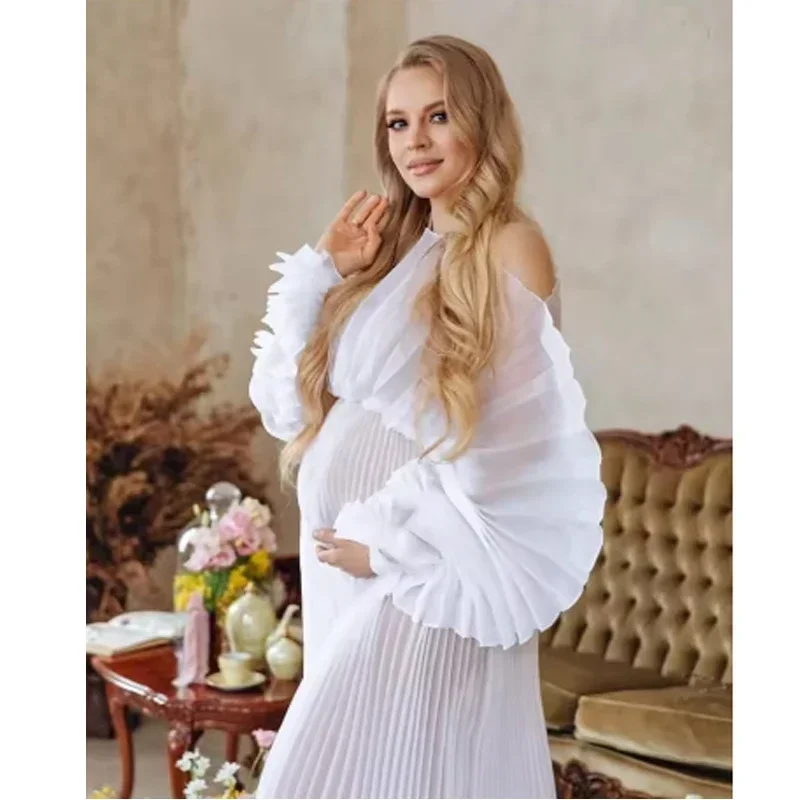 فستان أنيق لالتقاط الصور مع تفاصيل مطوية، فستان اس...