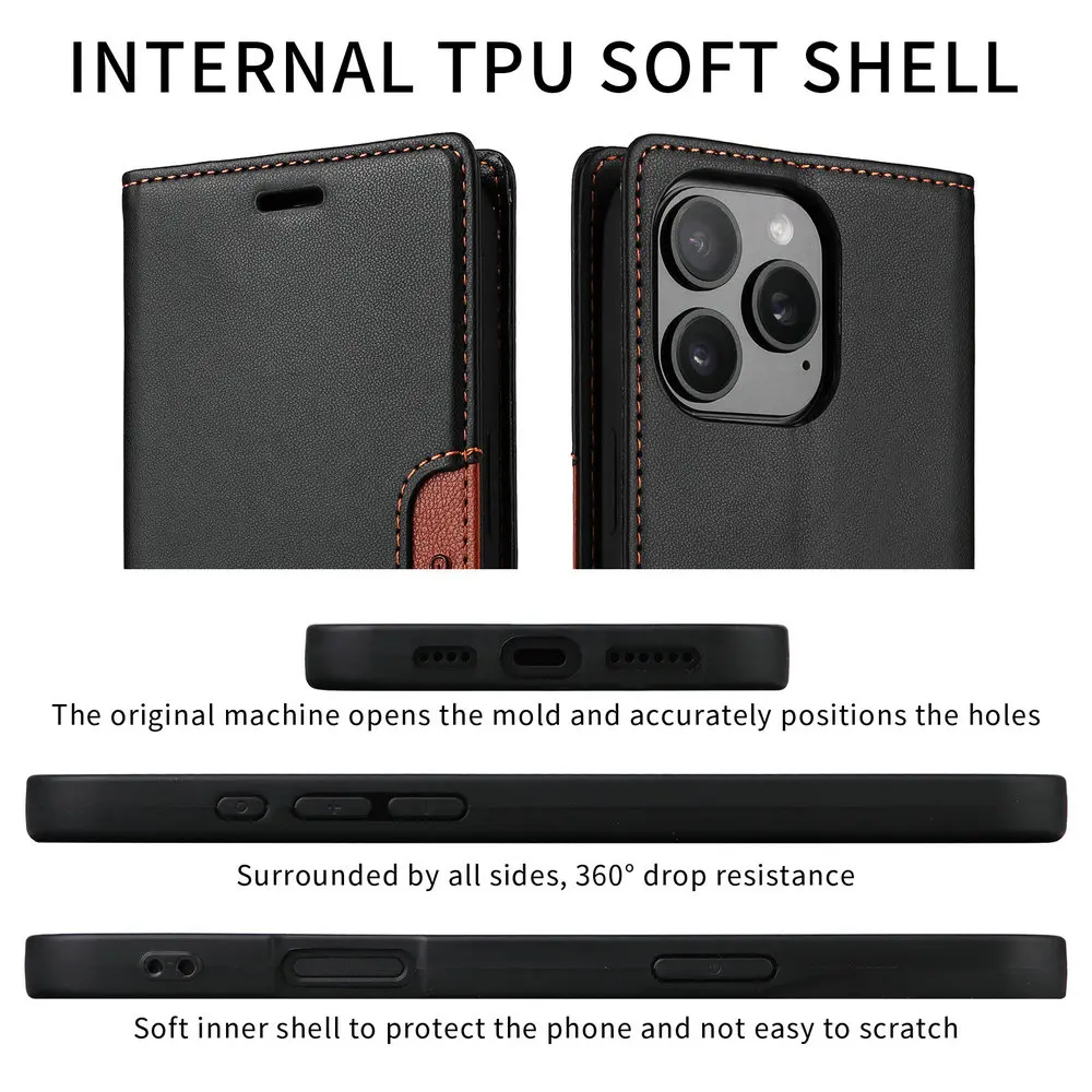 Enhanced Luxury RFID Block 360 Protect Flip Cover Case