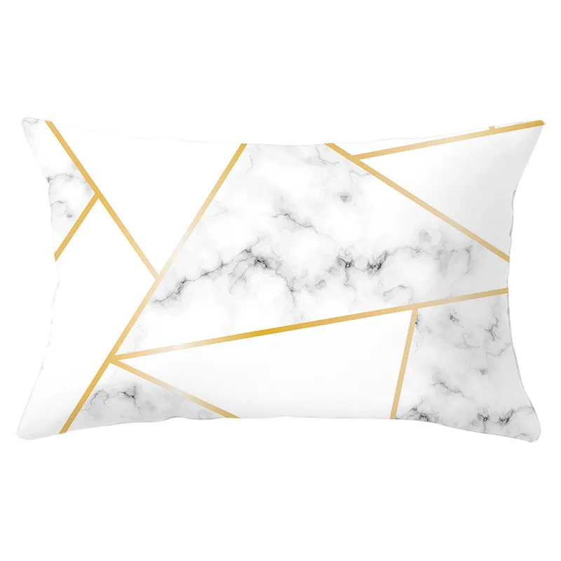 Brief Marble Geometric Cushion Cover 30x50 Sofa Decorative Pillowcase Polyester Print Throw Pillows for Home Decor Pillow Cover 