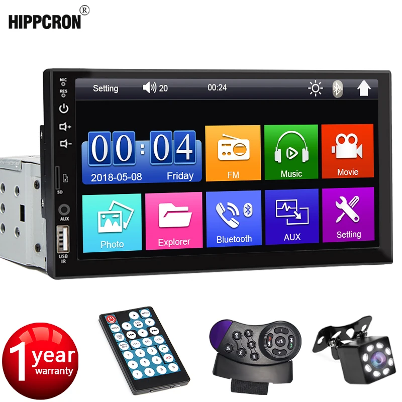 7 Inch Car Radio 1 Din MP5 Player Touch Screen Multimedia FM ISO Power Aux Input Bluetooth USB Mirror Link Universal Autoradio car radio