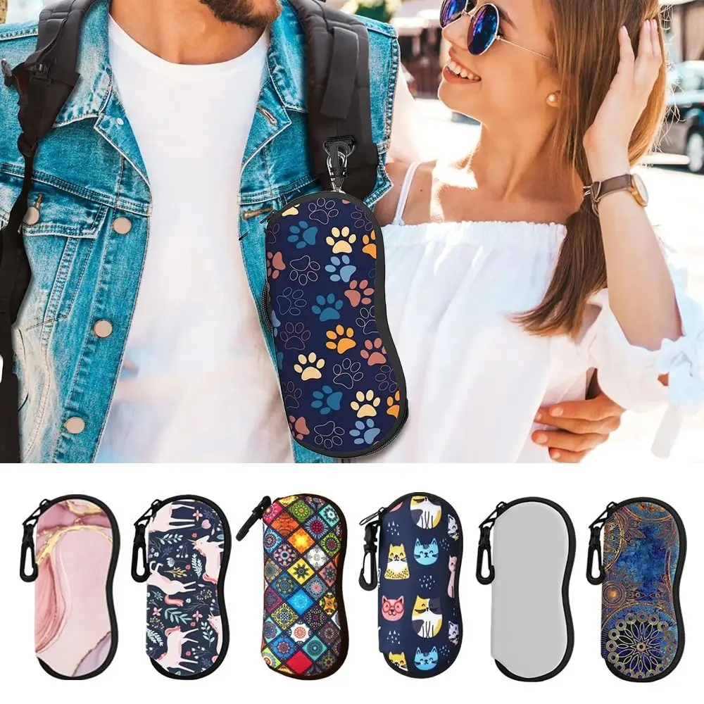 Men Women Portable Fashion Storage Box Zipper Wallet Diving Material Glasses Box Holder Sunglasses Bag Reading Eyewear Case