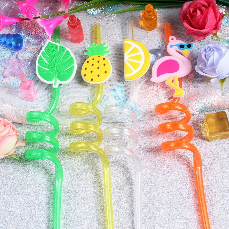 Rainforest-Themed Reusable Straws - 8-Pack for Parties and Events