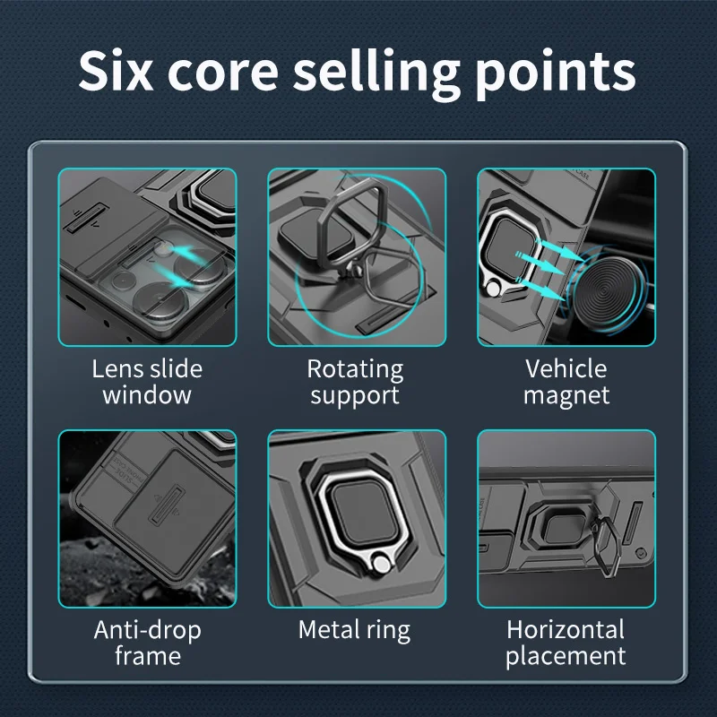 For Xiaomi Redmi Note 13 Pro 4G Case Anti Shock Kickstand Magnet Armor Phone Cases for Redmi Note13 Pro 13Pro 4G Back Cover