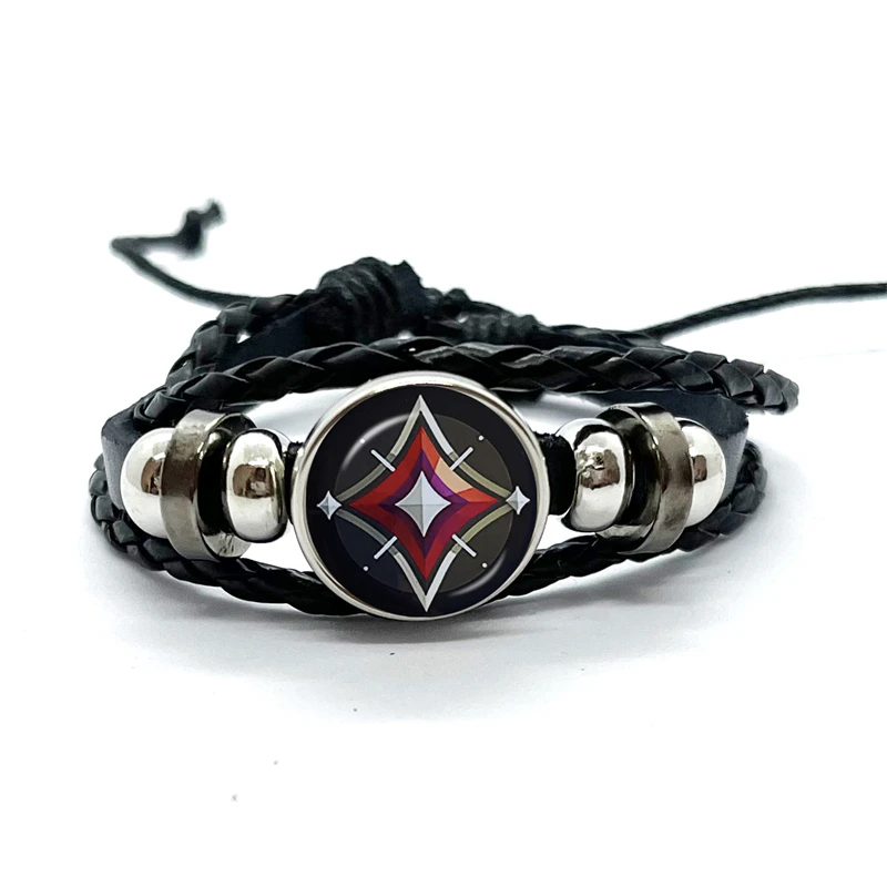Game Leather Bracelets Valorant Astra Killjoy Jett Sova Cypher Women Man Snap Button Bracelet & Bangles for Fans Gift 3
