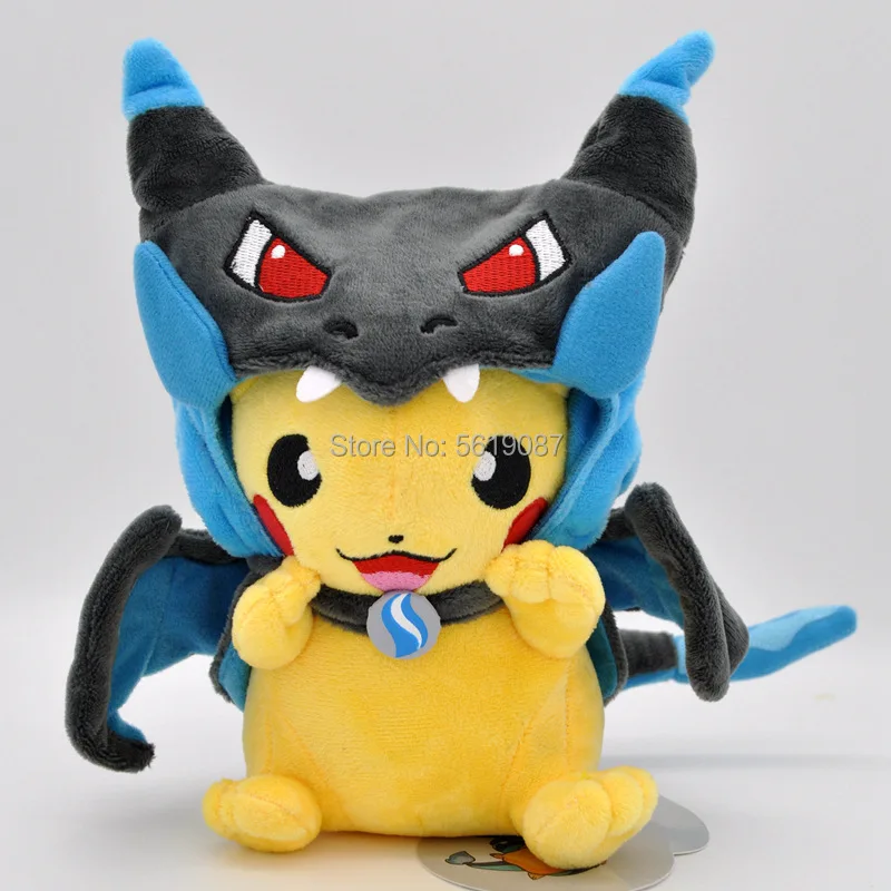 20-23CM Mega Charizard X&Y Cosplay Pikachu Peluche Stuffed Animals Dolls Plush Toys Kids Christmas Gifts Free Shipping