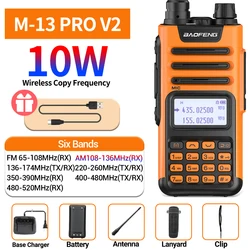 High Power Multi-Band Walkie Talkie with Type C Charger and Long Range Capability - US (V2-Orange)