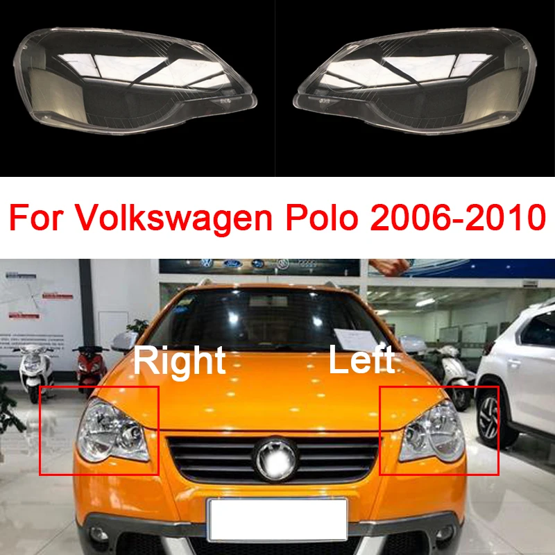 

Стекло для передней фары автомобиля абажур для Volkswagen Polo 2006 2007 2008 2009 2010 левая/правая сменная стеклянная оболочка для объектива