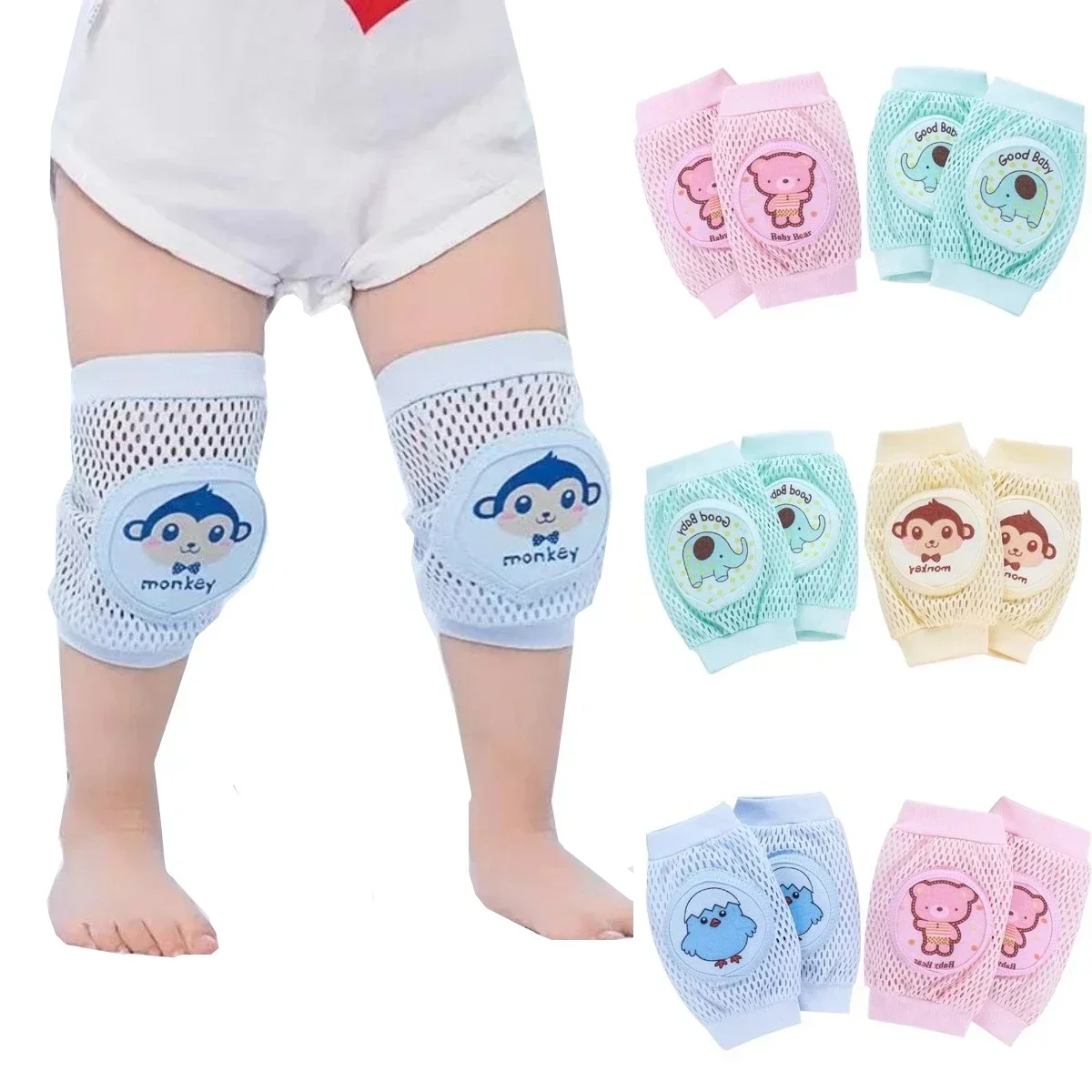 Baby Knee Pads Safety Mesh Kneepad Protector Leg Warmer cushion Legging Infants Children Kids Girl Boy Crawling Elbow Toddlers