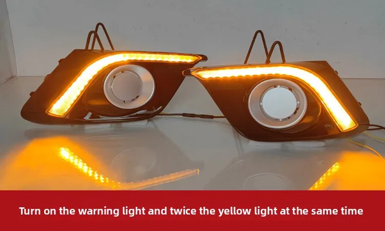 2Pcs Car Led Daytime Running Light Front Fog Lamp DRL Yellow Dynamic Turn Signal Night Blue For Mazda 3 Axela 2014 2015 2016 detail image 10