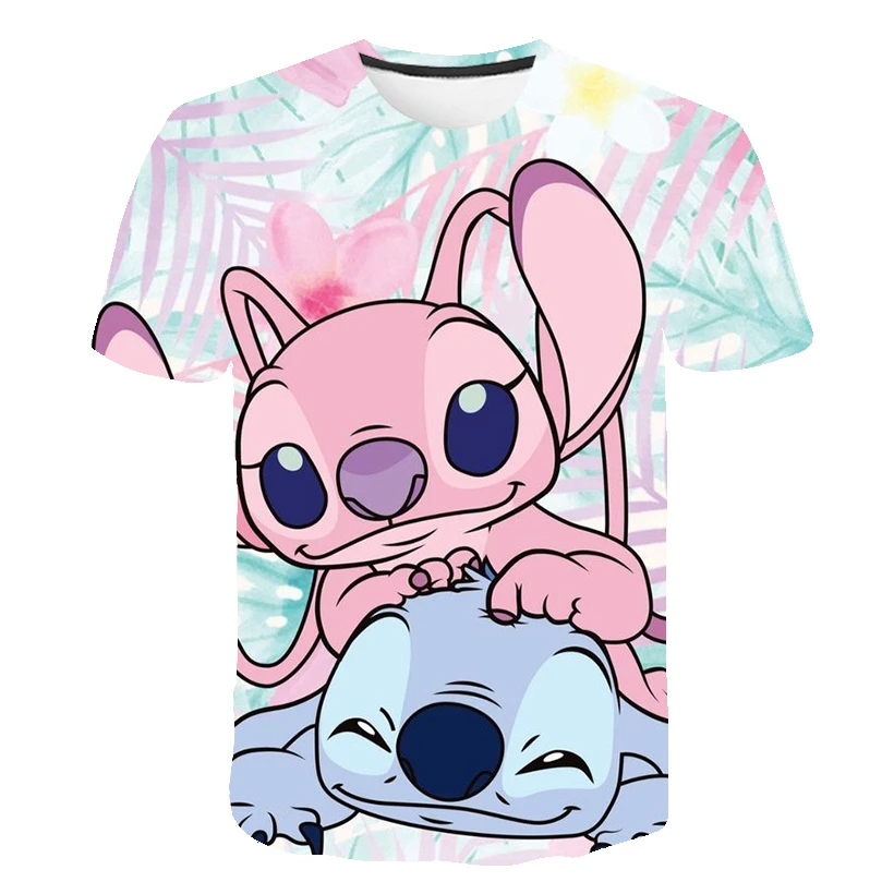 Children Boys Girls Stitch T Shirts Summer Short Sleeve Kids Stich Tops