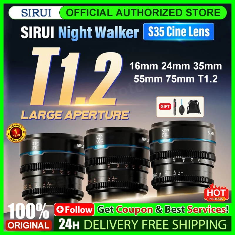 sirui nightwalker night walker 16mm 24mm 35mm 55mm 75mm T1.2