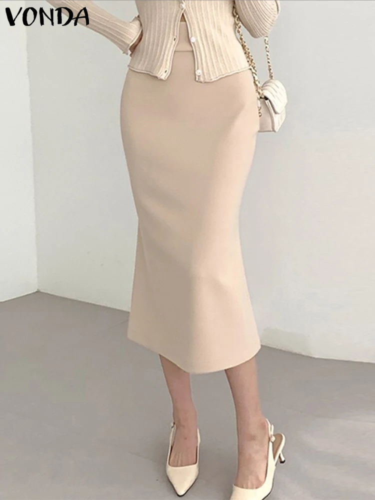 

Fashion Skirts 2023 Women Summer Casual High Waist Wrap Hip Solid Midi Skirt Oversized Bottoms Skirts Femininas
