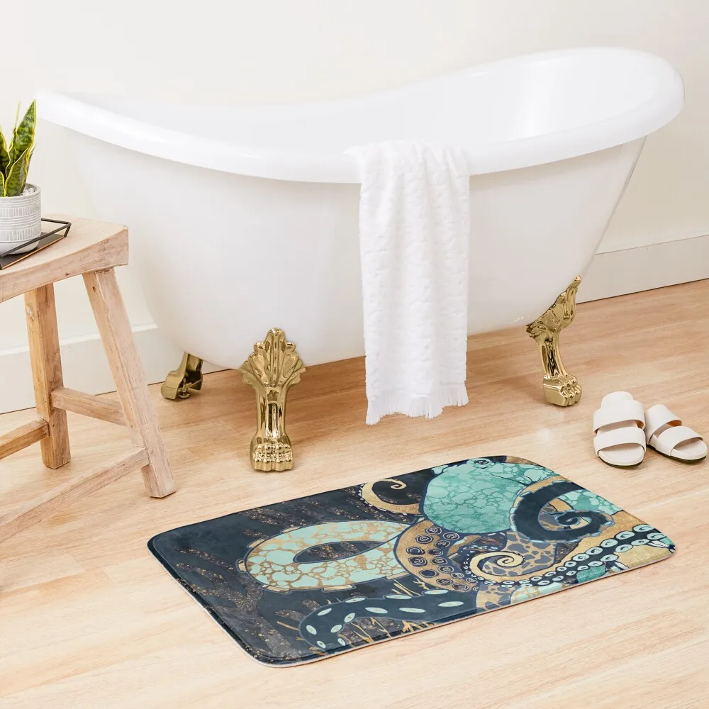 

Metallic Octopus II Bath Mat Toilet Rug Home Decor Room Mat