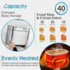 Stainless Steel Bread Maker, 2LB Bread Machine BPA-Free Non-Stick 5-Layer Superior Die-Cast Ceramic Pan, Auto Fruit Nut Dispense 3