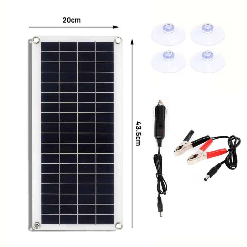 Panneau Solaire Chargeur JES 50W 12V – Pour Camping-Car, Voiture, Remorque, Tente