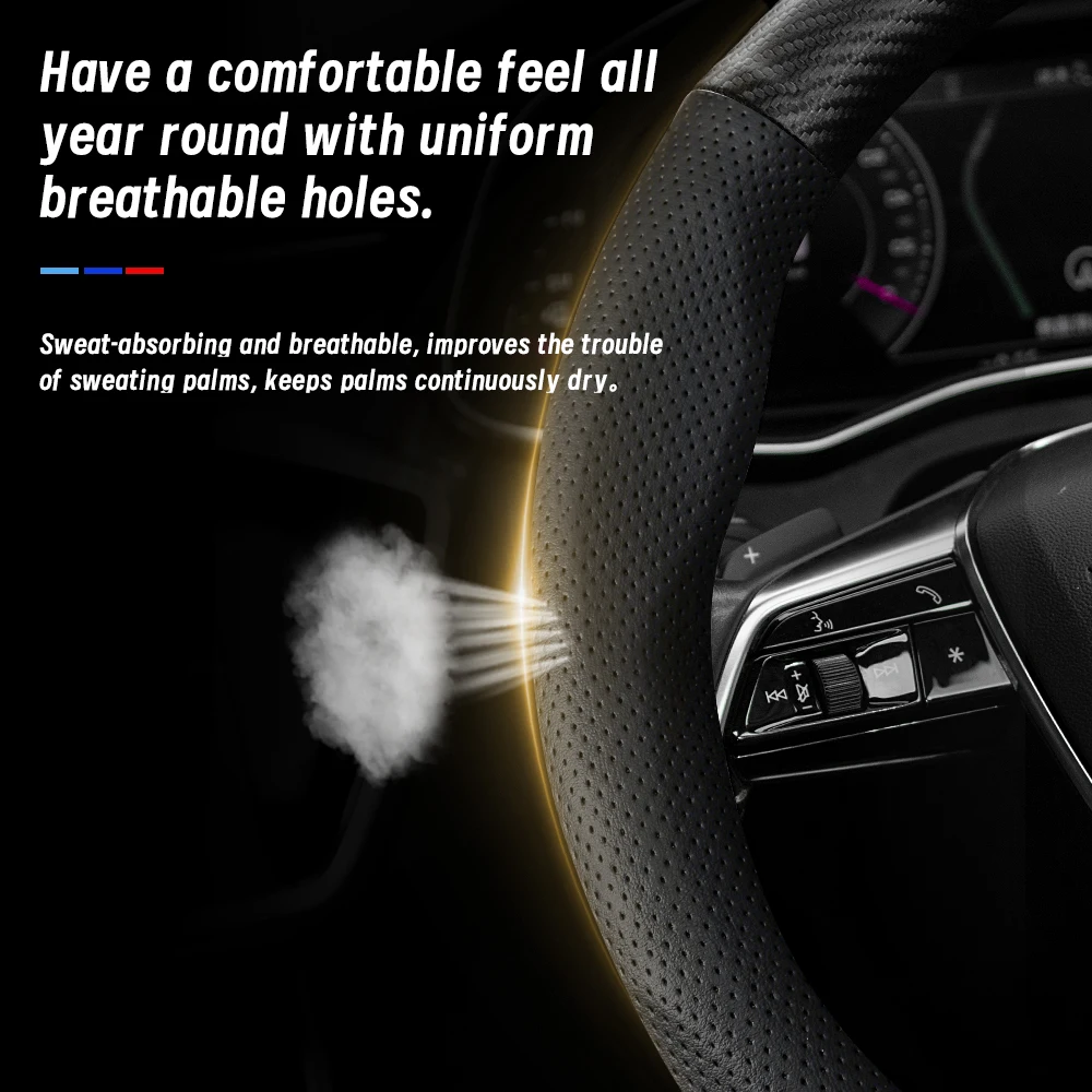 מתאים לכיסוי גלגל הנהיגה מעור נושם בגימור מאט פחמן טקסטורה מתאים לדלפין מיני סייל אטו 3 קינג שארק 6 שונג פרו סיגול F0 סיילון 7 יואן פלוס Dmi אביזרים לרכבים