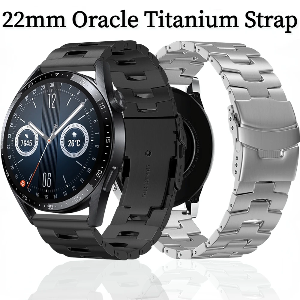 

22mm Oracle Titanium Strap for Samsung Galaxy Watch 46mm/Huawei Watch GT/2/3/3 Pro Quick Release Wristband for Amazfit GTR 47mm