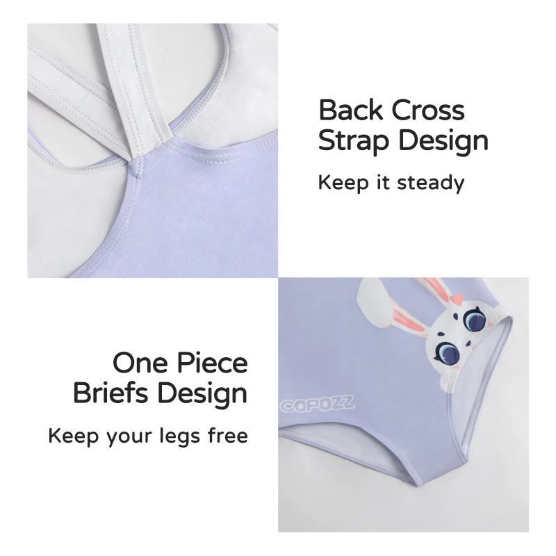 COPOZZ New One-Piece Swimsuit For Girls Cute Kids Sleeveless Beachwear Girls Swimwear Teenager Bathing Suits Bikini Children