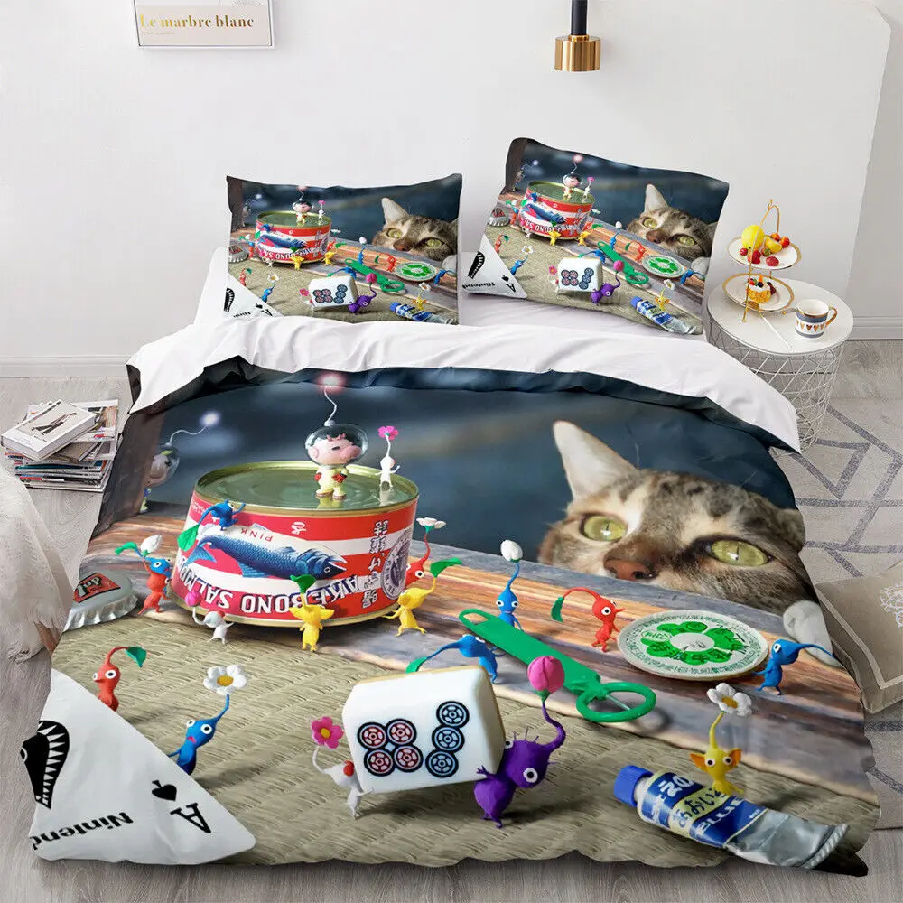 Game PIKMIN Bedding Sets Hocotate Olimar Comforter Quilt Bed Cover Duvet Cover Pillow Case 2-3 Pieces Sets Kids Adult Size 3