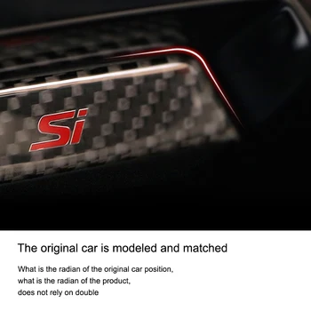 Storage Box Trim Sticker For Honda Civic 10th Gen 2016-2021 Interior Carbon Fiber Si Emblem Decal Car Storage Box Sticker Trim 1