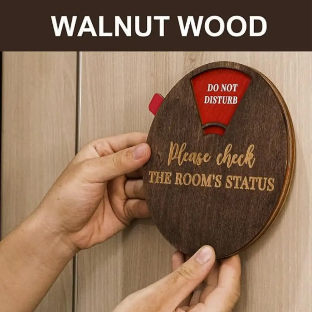 Rotatable Door Sign Wooden Office Door Sign with 6 Rotatable Status Indicators for Meeting Room Decor Do Not Disturb Back Soon