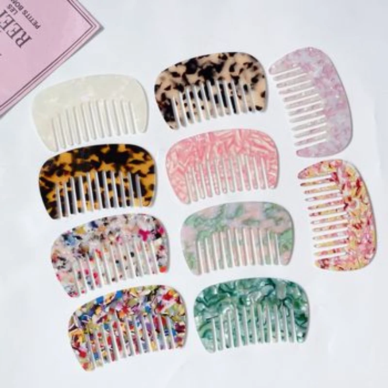 

New Fashion Colorful Hair Comb Women Girls Brush Acetate Anti-static Massage Hair Comb Leopard Print Hair Salon Comb