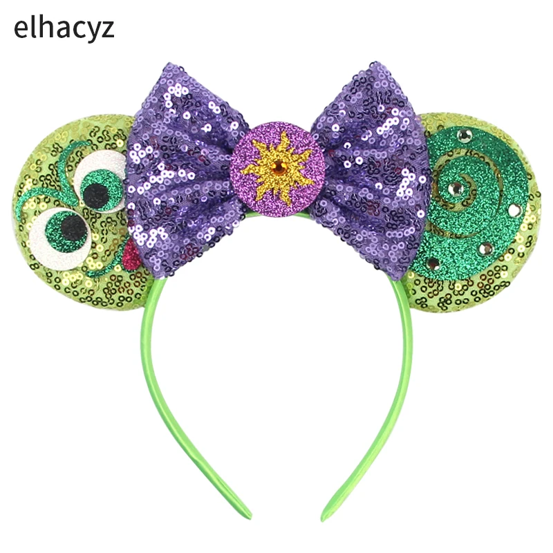 Glitter Mouse Ears Headband para mulheres, lantejoulas 5 