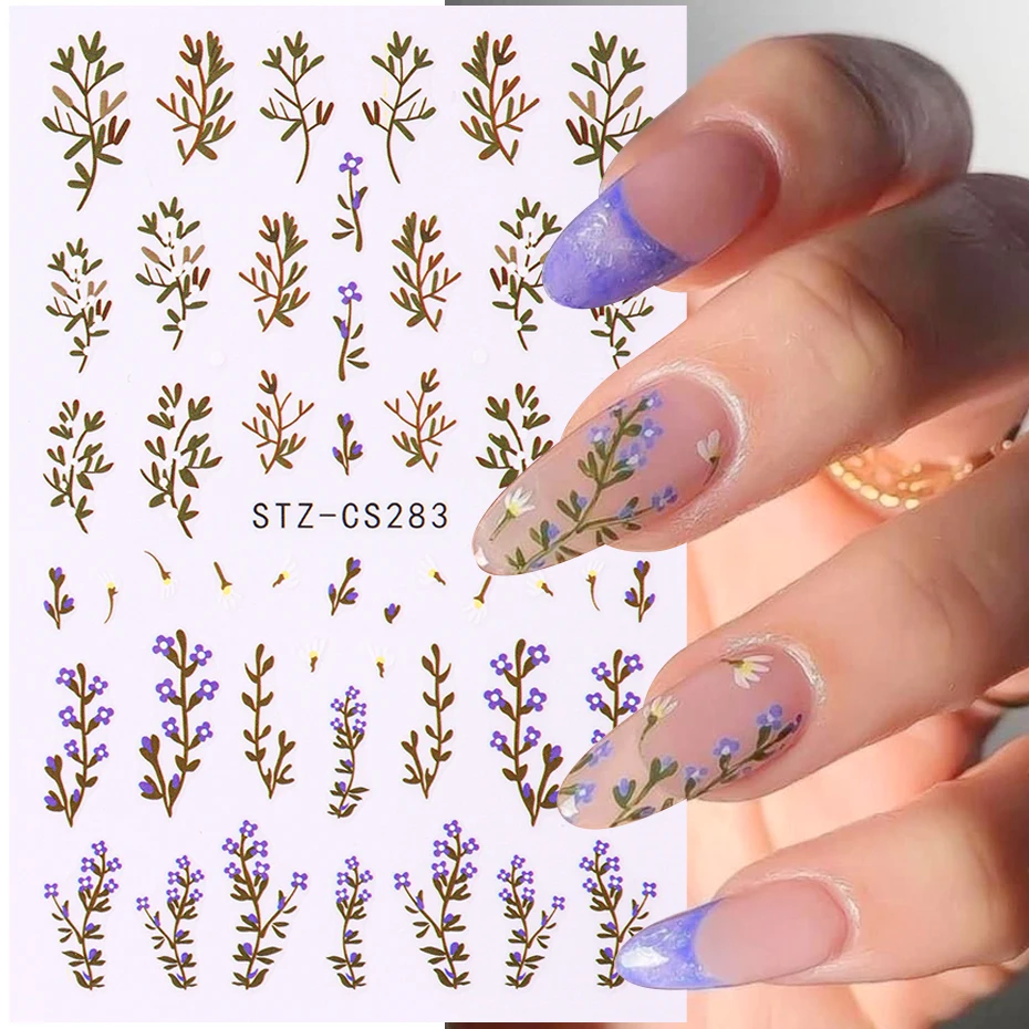 NICENEEDED Nail Art Aufkleber – 6 Blatt Mit 3D Blumen-Designs, Selbstklebend, Für DIY Maniküre Zu Hause Oder Im Nagelstudio